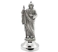 Mini Saint Statue | Classic Christian and Catholic Figurines | Silver-Tone Metal | Sticky Bottom - Easily Attach to Car Dash | Religious Home and Car Decor | Made in Italy (St. Jude)