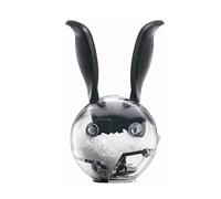 Mini Salt and Pepper Ball Grinder, Manual Salt Pepper Mill Multifunction Plastic Cruet Spice Grinder Ball Black Rabbit Ears Design Abrader Kitchen Tools