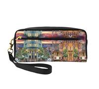 Mini San Francisco Cosmetic Bag,Leather Handheld Cosmetic Organiser,Zip Pen Case Toiletry Organiser,Cosmetic Travel Bag