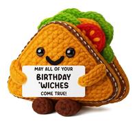 Mini Sandwich Birthday Gifts for Women Men, Funny Happy Birthday Present for Friends Female, Cute Handmade Crochet Birthdays Decoration with Card for Teen Mom Grandma Daughter Sister Bestie Coworker
