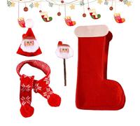 Mini Santa Hat - Plush,White Ball Doggy,Foster Closer Bond | Scarf Hat Set,Scarf Kitten Santa Hats,Cat Christmas Costume Decoration For Cats And Small Dogs