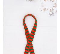 Mini Santa Scarf Ribbon, 3 Metres Striped Christmas Woolen Knitted Ribbon Making Mini Scarves for Dolls, Snowman, Small Animals Christmas Tree Ornament Decoration (Red and Green)