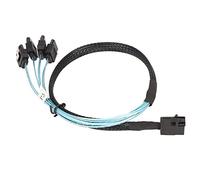Mini SAS HD To SATA Cable, 12GBPS Dual Channel PVC Server Hard Disk Array Data Line 7 Contacts for Factory (0.5m/19.7in)