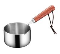 Mini Sauce Pan 125ml Stainless Steel Pan with Wooden Handle & Dual Pour Spouts Practical Small Sauce Pan for Making Sauces Reheating Soup Heating Milk