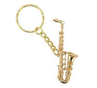 Mini Saxophone Keychain, Brass Metal Musical Instruments Keychain Stylish Key Rings Pendant for Music Lovers Graduation Birthday