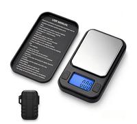 Mini Scales 0.01g/200g, Diyife Portable Precision Scale Jewellery Scales with Storage Case, Auto-Off, Backlit Lcd, 8 Units, Tare, Digital Pocket Scales for Food, Gold, Coffee, Gem (Black)