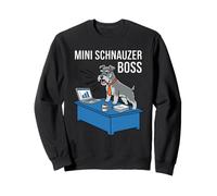 Mini Schnauzer Boss Dog Dad Joke Humor Office Tie Funny Sweatshirt