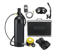 Mini Scuba Tank 2L Diving Respirator Diving Equipment Aluminum Bottle Gas Cylinder Adult Swimming Snorkeling Snorkel Residual Pressure Gauge(Nero,D)