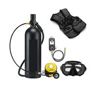 Mini Scuba Tank 2L Diving Respirator Diving Equipment Aluminum Bottle Gas Cylinder Adult Swimming Snorkeling Snorkel Residual Pressure Gauge(Nero,B)
