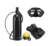 Mini Scuba Tank 2L Diving Respirator Diving Equipment Aluminum Bottle Gas Cylinder Adult Swimming Snorkeling Snorkel Residual Pressure Gauge(Nero,A)