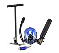 Mini Scuba Tank and Full Face Scuba Mask Set with Pump - 0.5L Capacity, Provides 5-10 Minutes Underwater Breath for Shallow Water Diving