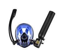 Mini Scuba Tank and Full Face Scuba Mask Set with Pump - 0.5L Capacity, Provides 5-10 Minutes Underwater Breath for Shallow Water Diving