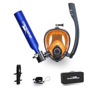 Mini Scuba Tank with Full Face Snorkel Mask, Standard Constant Respiratory Volume Controller, 5-10 Minutes Usage Time, DOT/CE-EN250 Certified, 0.5L Capacity (3.5 Cu ft)
