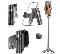 Mini Selfie Stick for iPhone & Android, Portable Tripod Pocket Size 4 in 1 Multifunctional 360° Rotation Tripod with Wireless Detachable Remote Control for Photograph, Live Streaming, Video Recording