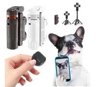 Mini Selfie Stick Tripod, Pocket-Sized Folding Bluetooth Selfie Stick Built-In Tripod, 2025 New 360° Rotation Extendable Pocketflex Mini Tripods With Detachable Remote (Black+White)