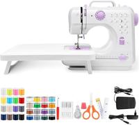 Mini Sewing Machine by doto (Including Extension Table and Sewing Supplies Set) - Small Electric Overlock Sewing Machines with 2 Speed 12 Built-in Stitch Patterns DT-006-A34
