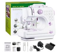 Mini Sewing Machine for Beginner, Portable Electric Sewing Machines, Small Home Sewing Machine with LED Light, 12 Built-in Stitch Patterns with UK Plug, 2 Speed with Foot Pedal, Household Stitch Tool
