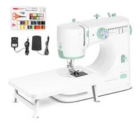 Mini Sewing Machine for Beginners, 42PCS Kit Small Sewing Machine with Extension Table, 12 Patterns, Light, Dual Speeds, Double Thread, Foot Pedal Portable Sewing Kits for Kids Adults