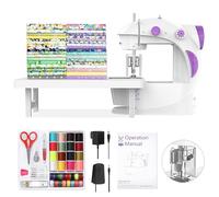 Mini Sewing Machine for Beginners, Electric Sewing Machines with 42PCS Sewing Tools and Extension Table, Gift for Kids