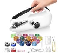 Mini Sewing Machine for Beginners， Portable Handheld Sewing Machine with Dual Speed & Power Modes - Quick Stitch for Home Travel DIY Repairs， Easy to use