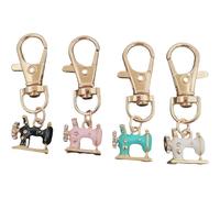 Mini Sewing Machine Keychains - A Stitch of Memory & Meaning, Vintage Enamel Metal Key Rings, Retro Sewing Machine Pendants with Lobster Clasp for Women Girls Bags Charms Gifts