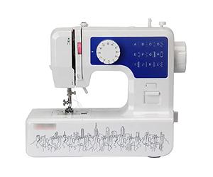 Mini Sewing Machine Portable Household Light Multifunctional Electric Overlocker Machines for Beginners and Kids,12 Needles,2 Speeds,Pedals (Color : Blue)