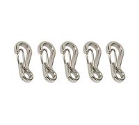 Mini SF Carabiner Clips, 5 Pcs Zinc Alloy Spring Snap Keyring Hook, Small Carabiners Set for Outdoor Camping Traveling Hiking - Silver