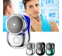Mini-Shave Portable Electric Shaver, Electric Razor for Men, Pocket Size Mini Shaver, Type-c Rechargeable/Travel Essentials 6.5×4.5cm (Blue)