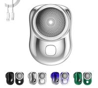 Mini Shave Portable Electric Shaver, Mini Electric Shaver for Men, Portable Powerful Waterproof Razor, Waterproof Powerful Razor for Office/Business Trip, with Digital Display, Wet and Dry (Silver)