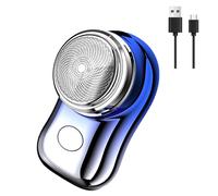 Mini-Shave Razor for Men, Portable USB Electric Shaver, Type-C Pocket Small Rechargeable Shaver, Easy One-Button Use Portable Electric Razor Gifts for Home Office Business Travel (Gradient Blue)