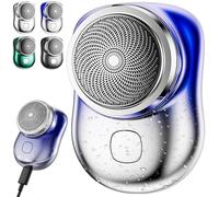 Mini Shaver for Men, Portable Pocket Size Electric Shaver, USB Rechargeable Waterproof Lightweight Wet and Dry Shaver (Blue)