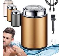 Mini Shaver, Men's Mini Electric Shaver, Portable Pocket Travel Shaver, USB Rechargeable Waterproof Shaver Electric Beard Trimmer for Home (Gold)
