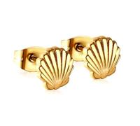 Mini Shell Stud Earrings For Women Girls Stainless Steel Minimalist Dainty Tiny Delicate Scallop Seashell Cartilage Earring Small Cute Studs Summer Beach Ocean Ear