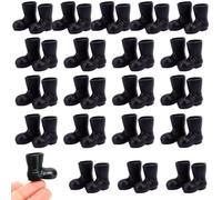Mini Shoes 20 Pair 1:12 Scale Simulated Mini Santa Boots Black Doll Shoes for Dollhouse Christmas Decorations, Crafts, Micro Landscape Dollhouse Accessories Christmas Decorations