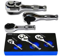 MINI Short Precision Ratchets, Set of 3 1/43/8 and 1/2 72-tooth, ratchet insert