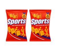 Mini Shortcake Biscuits - Sports Themed Snack Packs, Bundle of 2 x 6 Mini Bags - Fun Shaped Biscuits for Kids and Adults
