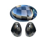 MINI Side Wing Mirror Cover, Checkered Flag Mirror Caps Cover for Mini Cooper One/D/SD/S/JCW F Series F54 F55 F56 F57 F60 2014-2019.6 (Black Checkered, F Series No Light Hole)