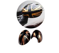 MINI Side Wing Mirror Cover, Gloss Black Mirror Caps Cover for Mini Cooper One/S/JCW R Series R50 R52 R53 2002-2006 (Union Jack Gold)
