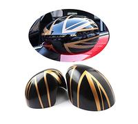 MINI Side Wing Mirror Cover, Union Jack Mirror Caps Cover for Mini Cooper One/D/SD/S/JCW F Series F54 F55 F56 F57 F60 2014-2019.6 (UnionJ ack Gold, F Series No Light Hole)