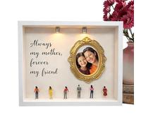 Mini Silhouette Museum - with Figurines and Light Photo Frame with Memories - Museum Silhouette Photo Frame | for Mom, Grandma, Home Decor, Bedroom, Living Room, Office, School, Re