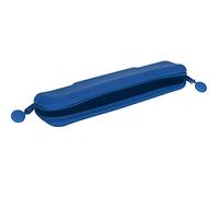 Mini Silicone Leakproof Zipper Pencil Pouch for Cosmetic Storage On-the-go Material: Silicone Size: 7.9x1.9x1.0in for Business Trip (Blue(Small))