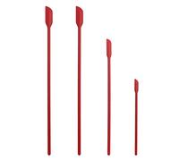 Mini Silicone Spatula, Makeup Spatula, 4 Pack Small Silicone Spatula, Mini Spatula Set for Skinny Openings, Last Drop Spatula, Cake Cream Spatulas Kitchen Scraper for Jar, Bottles,Cosmetic Red