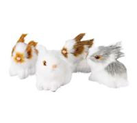 Mini Simulation Rabbits - Plush Bunny Realistic Rabbit | Cute Plush Rabbit - Home Boutique Four-Piece Set of High-End Handmade Mini Rabbits Crafts and Jewelry Gift