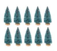Mini Sisal Snow Frost Christmas Trees 10pcs Pack for Winter Holiday Tabletop Decoration with Hemp Wire and Iron Wire Suitable for Craft Scenes (8.5cm hemp tree)