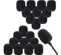 Mini Size Lapel Headset Mic Foam Covers Microphone Windscreen, Protection for Small Lapel and Headset Microphones, Noise Reduction,Black,20 Pack