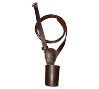 Mini Size Leather Flag Pole Holder Cross Belt for Kids, Adjustable Parade Belt, Brown, White & Black, Children’s Honour Guard Ceremonial Flag Carrier Strap for Marching or Events (Brown)