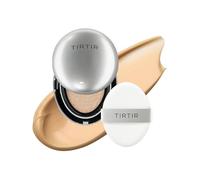 [*Mini Size*] TIRTIR Mask Fit Aura Glow Silver Cushion Foundation | Semi-glow Finish, Natural Coverage, Moisturizing, Lightweight, Korean cushion foundation (#27N Camel, Mini Size, 0.15 Fl Oz)