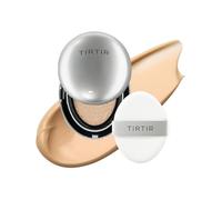 [*Mini Size*] TIRTIR Mask Fit Aura Glow Silver Cushion Foundation | Semi-glow Finish, Natural Coverage, Moisturizing, Lightweight, Korean cushion foundation (#25N Mocha, Mini Size, 0.15 Fl Oz)