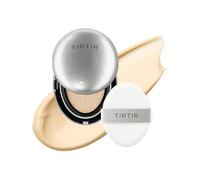 [*Mini Size*] TIRTIR Mask Fit Aura Glow Silver Cushion Foundation | Semi-glow Finish, Natural Coverage, Moisturizing, Lightweight, Korean cushion foundation(#17W French Vanilla, Mini Size,0.15 Fl Oz)