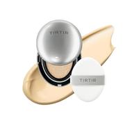 [*Mini Size*] TIRTIR Mask Fit Aura Glow Silver Cushion Foundation | Semi-glow Finish, Natural Coverage, Moisturizing, Lightweight, Korean cushion foundation (#21W Natural Ivory, Mini Size, 0.15 Fl Oz)